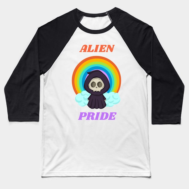 Alien Pride Baseball T-Shirt by JiggyChimp